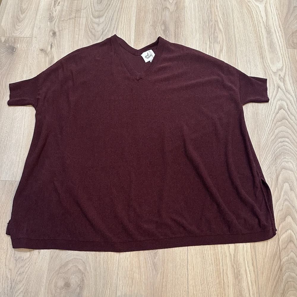 April Marin Maroon Sweater One Size Oversized Knit Top Sweater. Lagenlook‎ Boxy
